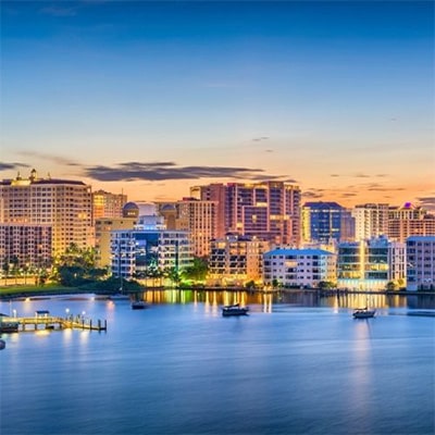 aerial of downtown sarasota florida
