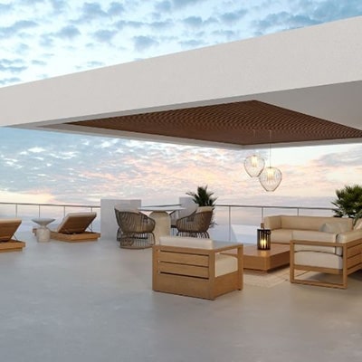 rendering of rooftop deck at peninsula sarasota